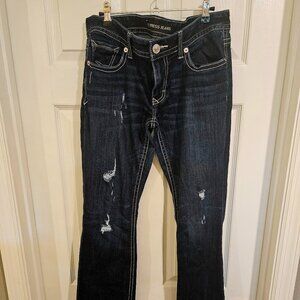 EXPRESS WOMEN'S JEANS SIZE 10L BARELY BOOTCUT LOW RISE